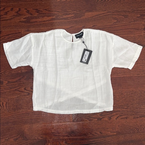 NWT David Lerner Simone Overlap Crop Tee* - Picture 5 of 7